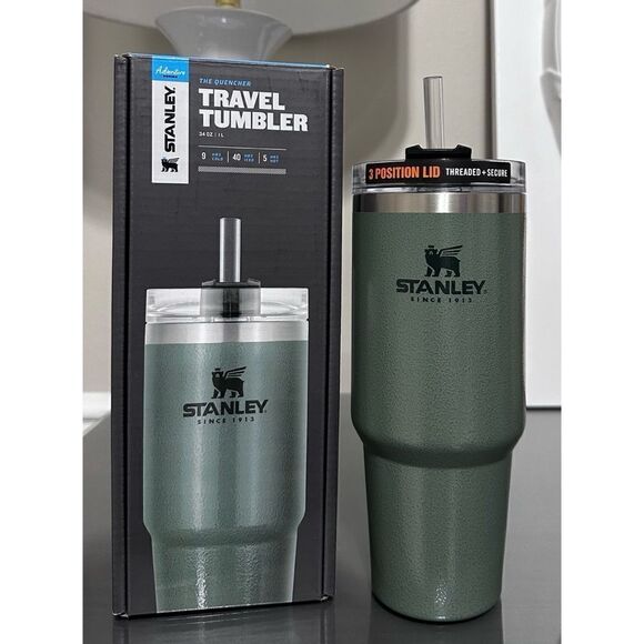Stanley Adventure Quencher Travel (Overseas) Tumbler 30oz, HAMMERTONE GREEN - Picture 1 of 5
